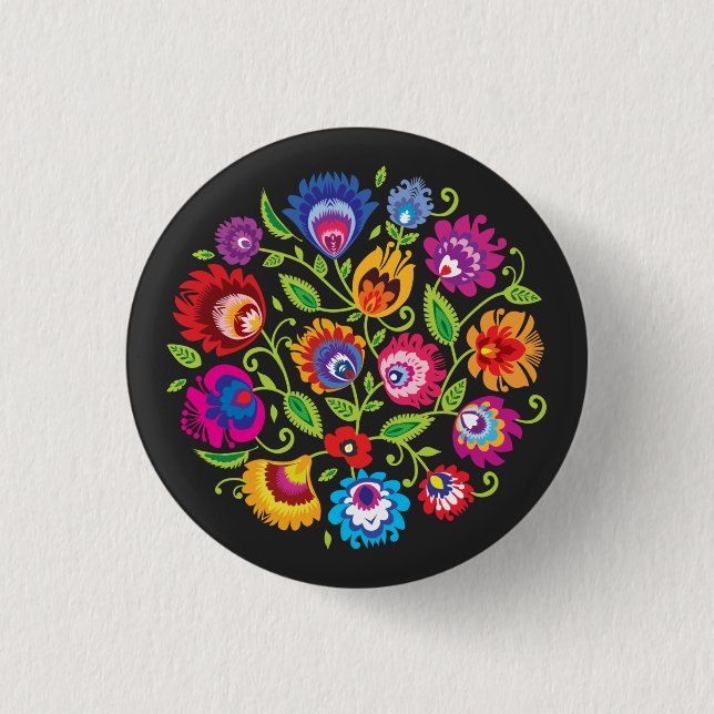 Badge Rond 2,50 Cm Round Polish folklore composition (Devant)