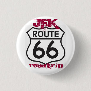 Badge Rond 2,50 Cm route66, promenade en voiture, JFK