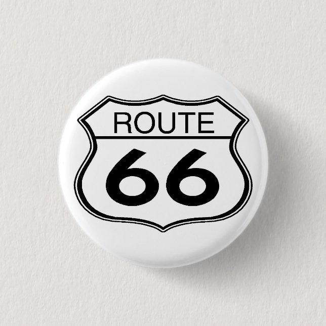 Badge Rond 2,50 Cm Route 66 - Bouton rond (Devant)