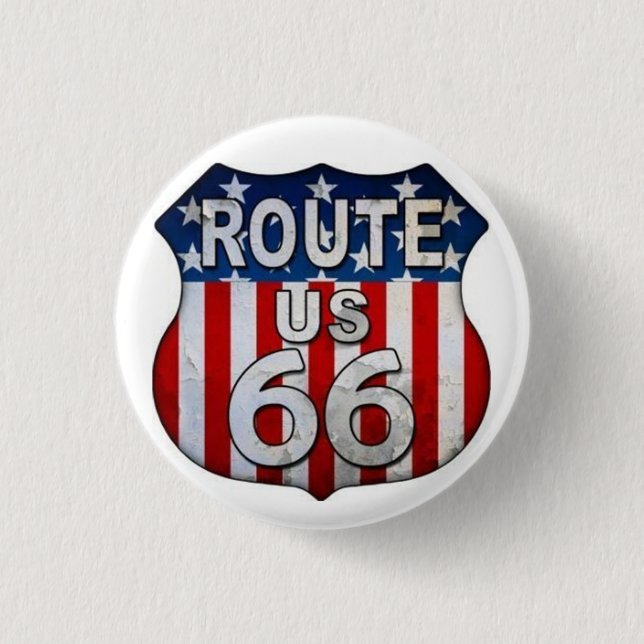 BADGE ROND 2,50 CM *ROUTE LÉGENDAIRE 66 BADGE/BOUTON* (Devant)