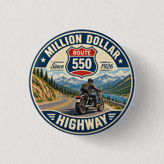 Badge Rond 2,50 Cm Route Million Dollar Highway 550 cadeaux moto
