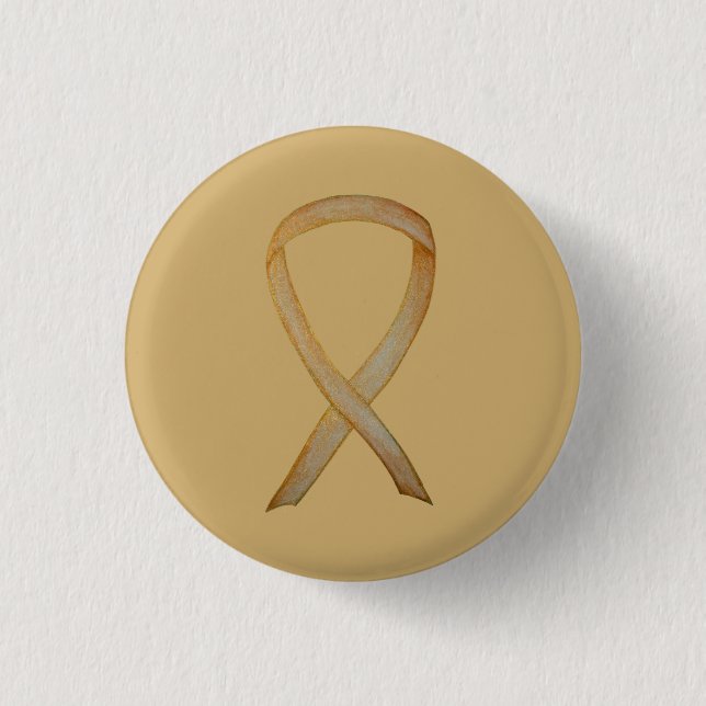 Badge Rond 2,50 Cm Ruban d'art personnalisé Gold Awareness (Devant)