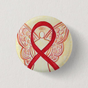 Badge Rond 2,50 Cm Ruban d'art personnalisé Red Angel Awareness