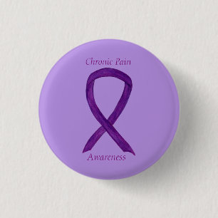 Badge Rond 2,50 Cm Ruban de sensibilisation à la douleur chronique