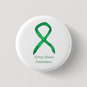 Badge Rond 2,50 Cm Ruban de sensibilisation à la maladie du rein
