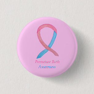 Badge Rond 2,50 Cm Ruban de sensibilisation à la naissance prématurée