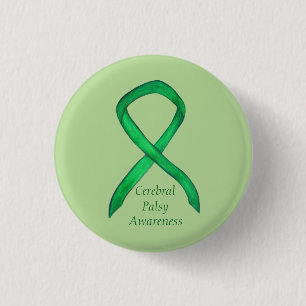 Badge Rond 2,50 Cm Ruban de sensibilisation à la paralysie cérébra
