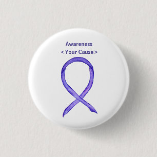 Badge Rond 2,50 Cm Ruban de sensibilisation à la violence Pins d'art