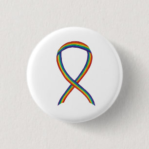 Badge Rond 2,50 Cm Ruban de sensibilisation à l'arc en ciel