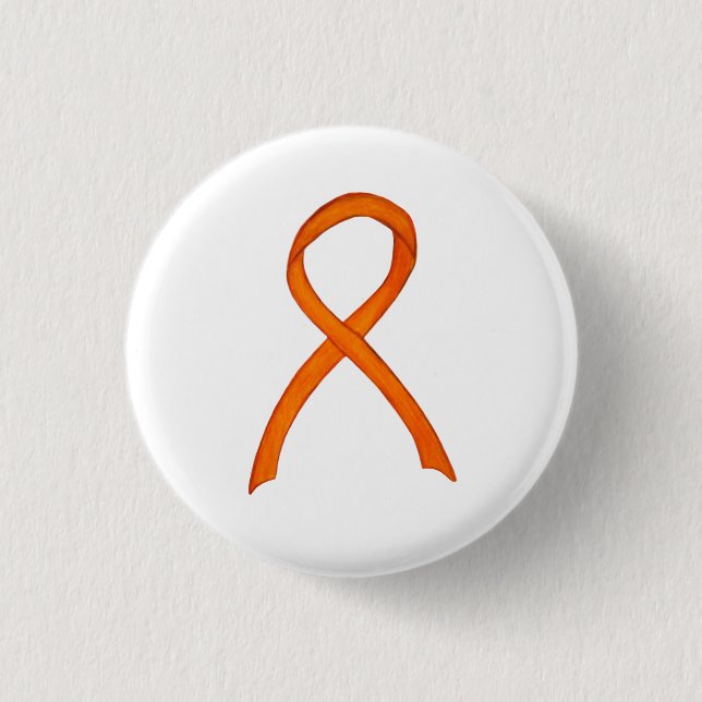 Badge Rond 2,50 Cm Ruban de sensibilisation à l'orange Pins d'art per (Devant)