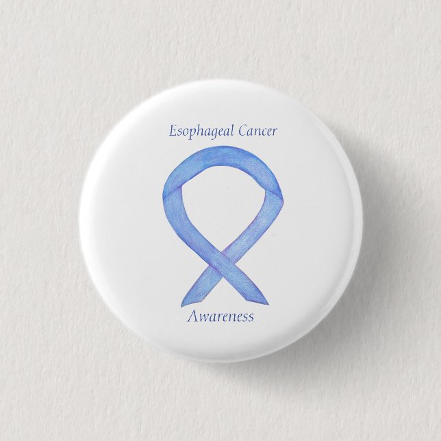 Badge Rond 2,50 Cm Ruban de sensibilisation au cancer de l'oesophage  (Devant)