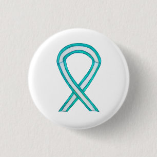 Badge Rond 2,50 Cm Ruban de sensibilisation au cancer du col utérin