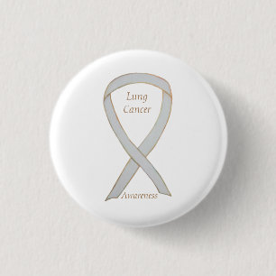 Badge Rond 2,50 Cm Ruban de sensibilisation au cancer du poumon Éping