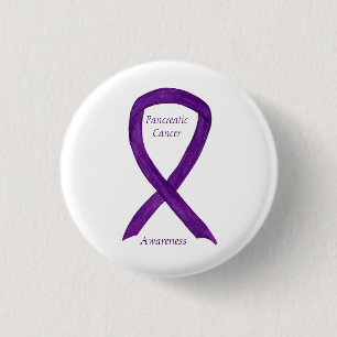 Badge Rond 2,50 Cm Ruban de sensibilisation au cancer Pancréatique Pe