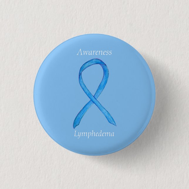 Badge Rond 2,50 Cm Ruban de sensibilisation au lymphoedème Épingle d' (Devant)