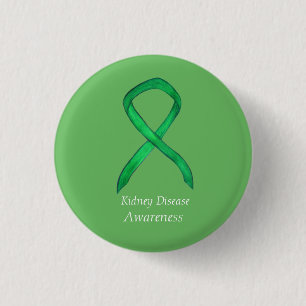 Badge Rond 2,50 Cm Ruban de sensibilisation aux maladies du rein
