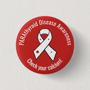 Badge Rond 2,50 Cm Ruban de sensibilisation aux maladies parathyroïd