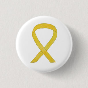 Badge Rond 2,50 Cm Ruban de sensibilisation jaune Pins d'art personna