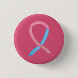 Badge Rond 2,50 Cm Ruban de sensibilisation rose et bleu - Pins perso