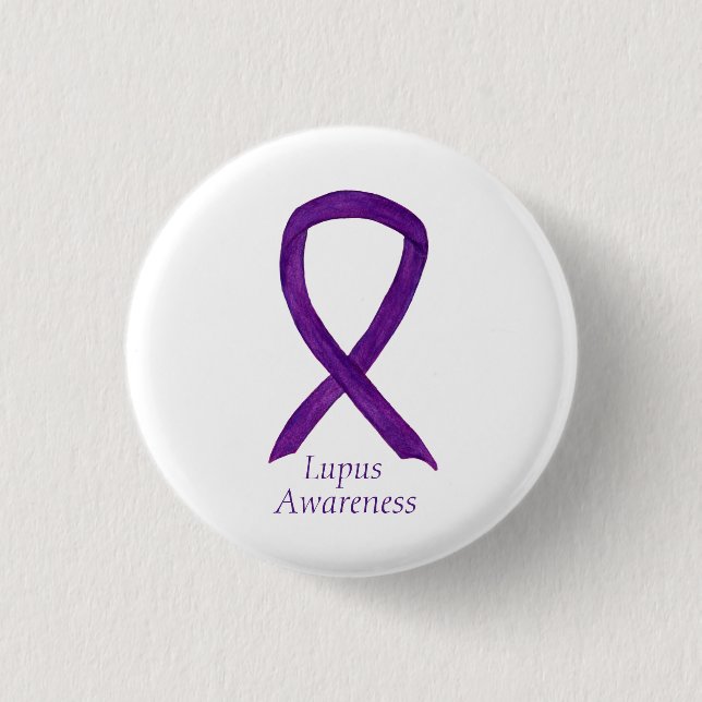 Badge Rond 2,50 Cm Ruban de sensibilisation violet Lupus Épingle d'ar (Devant)