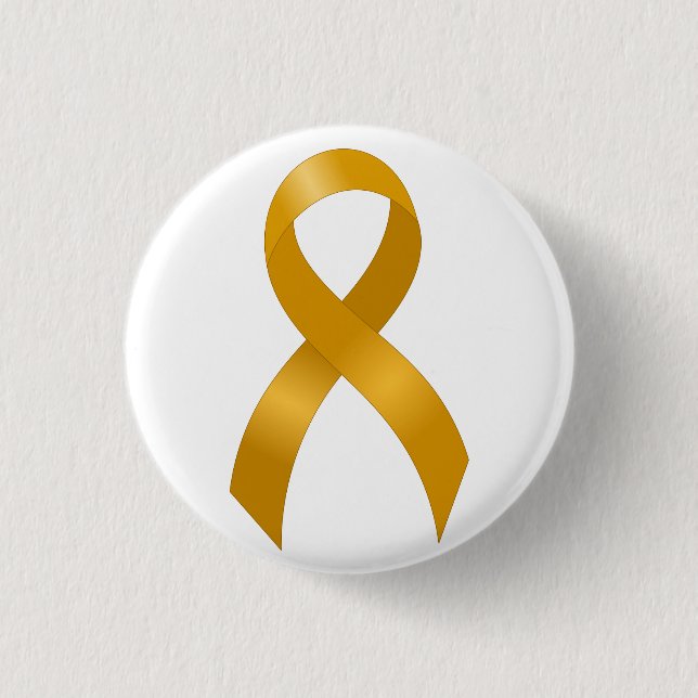Badge Rond 2,50 Cm Ruban d'or de Cancer d'enfance (Devant)