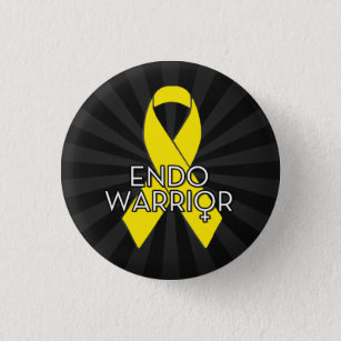 Badge Rond 2,50 Cm Ruban Endo de jaune de conscience d'endométriose
