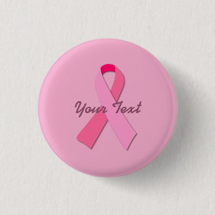 Badge Rond 2,50 Cm Ruban rose avec texte personnalisé
