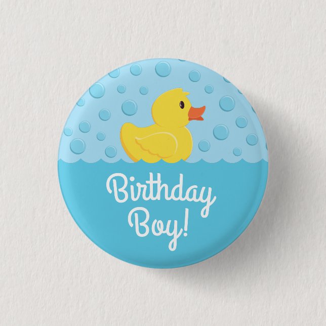 Badge Rond 2,50 Cm Rubber Ducky 1er Anniversaire Fête Enfants bébé (Devant)