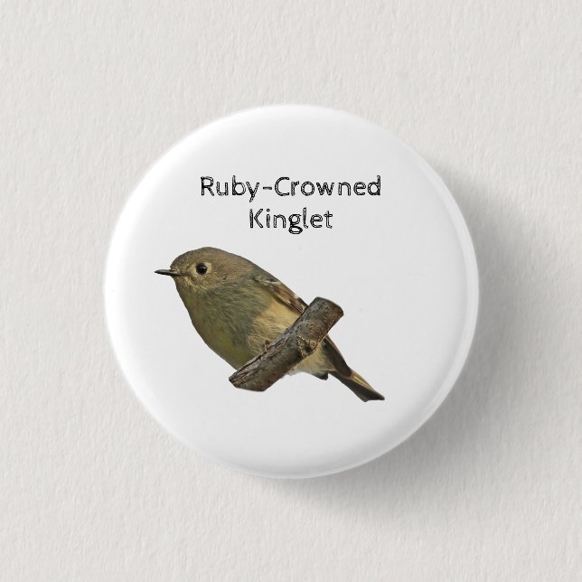 Badge Rond 2,50 Cm Ruby-Crowned Kinglet (Devant)