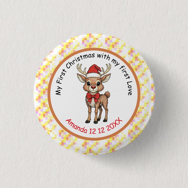 Badge Rond 2,50 Cm Rudolph le nez rouge (Devant)