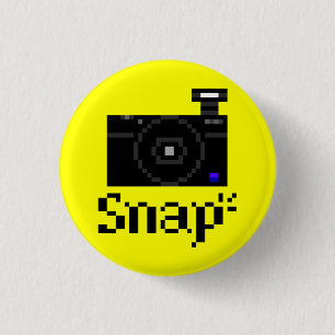 Badge Rond 2,50 Cm Rupture ! Art compact de pixel d'appareil photo