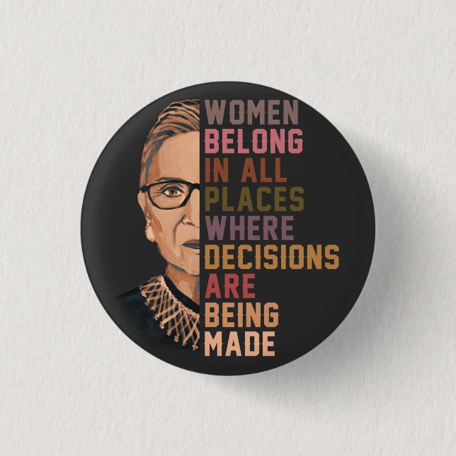 Badge Rond 2,50 Cm Ruth Bader Ginsburg RBG (Devant)