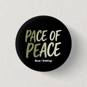 Badge Rond 2,50 Cm Rythme de Paix Vert Mantras de Pleine Conscience p