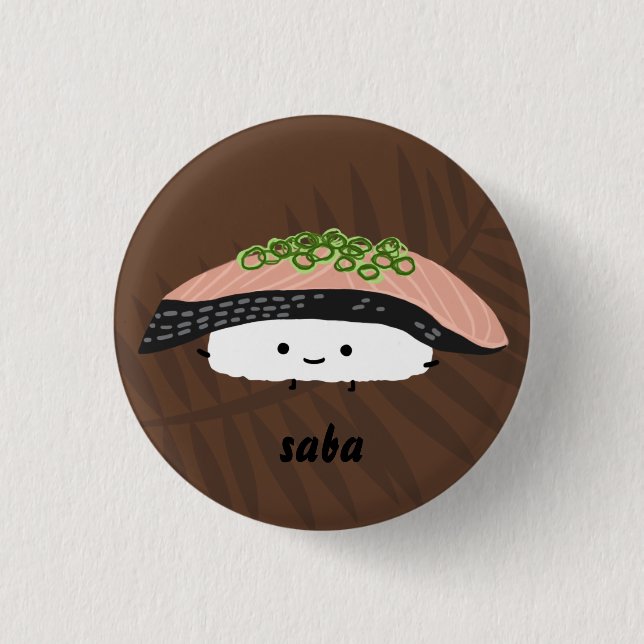 Badge Rond 2,50 Cm Saba Sushi (Devant)