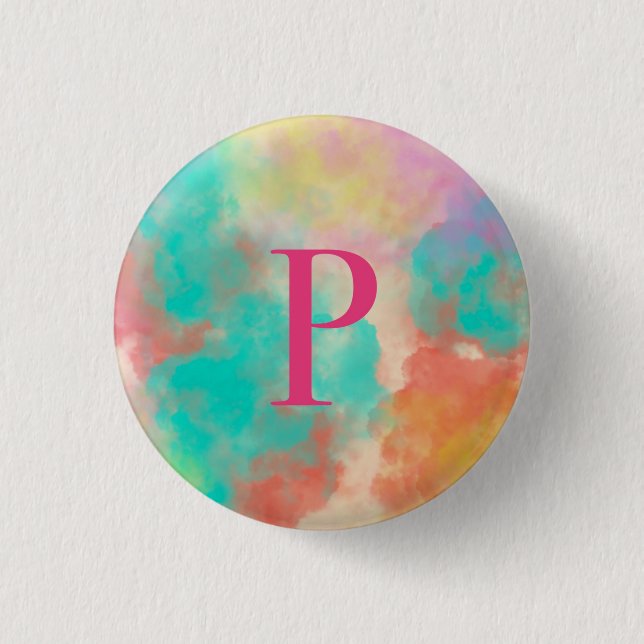 Badge Rond 2,50 Cm Sac fourre-tout avec la lettre "P" (Devant)