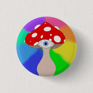 Badge Rond 2,50 Cm Sac fourre-tout de champignons trippy