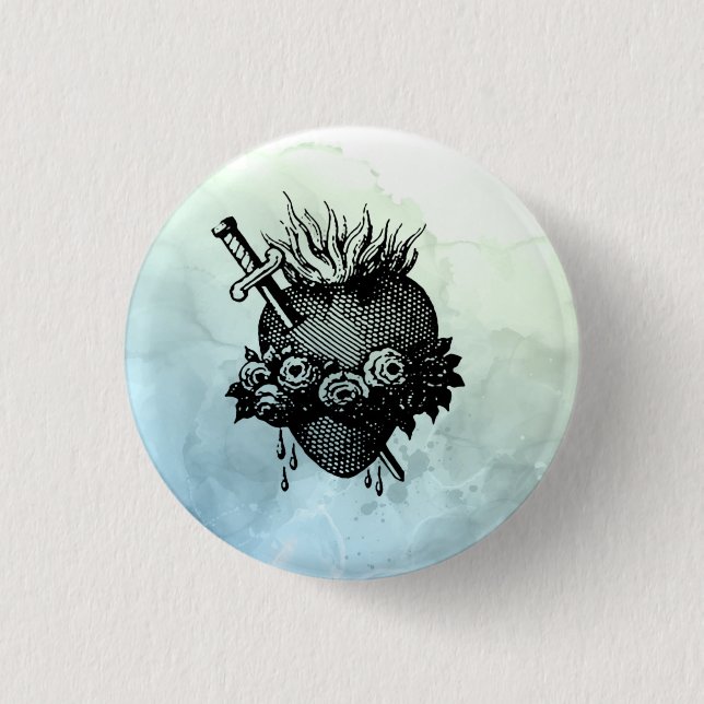Badge Rond 2,50 Cm Sacré Coeur De Marie (Devant)