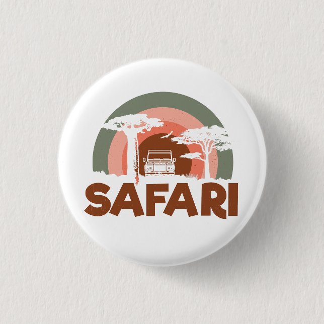 Badge Rond 2,50 Cm Safari Afrique Thème (Devant)