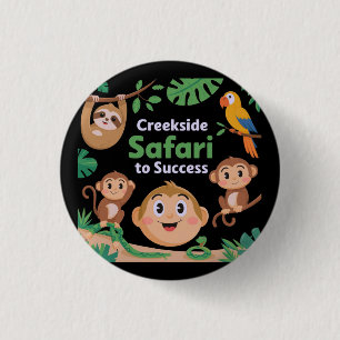 Badge Rond 2,50 Cm Safari Creekside à la réussite Faune Design