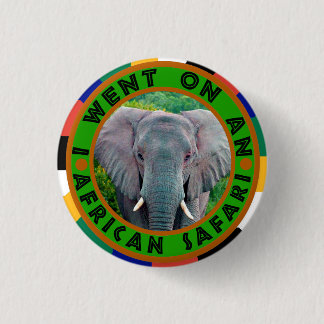 Badge Rond 2,50 Cm Safari d'éléphant de taureau