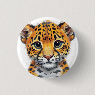 Badge Rond 2,50 Cm Safari Spirit Bébé Guépard 