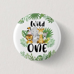 Badge Rond 2,50 Cm Safari Wild One 1er anniversaire
