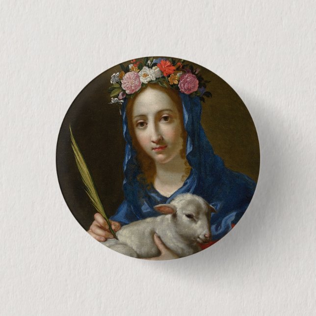 Badge Rond 2,50 Cm Saint Agatha (par Cesare Dandini) (Devant)