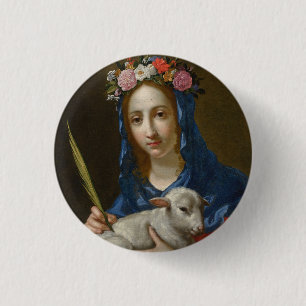 Badge Rond 2,50 Cm Saint Agatha (par Cesare Dandini)