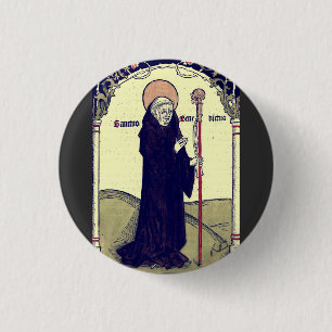 Badge Rond 2,50 Cm Saint Benoît de Nursie Père du monachisme