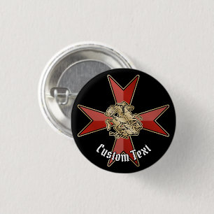 Badge Rond 2,50 Cm Saint George sur croix maltaise
