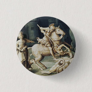 Badge Rond 2,50 Cm Saint Georges et le Dragon Grand Martyr