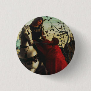 Badge Rond 2,50 Cm Saint Martin de Tours partageant son manteau Beaux