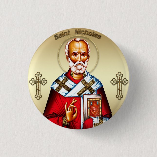Badge Rond 2,50 Cm Saint Nicolas (Devant)