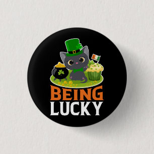 Badge Rond 2,50 Cm Saint Patrick's Day Être chanceux